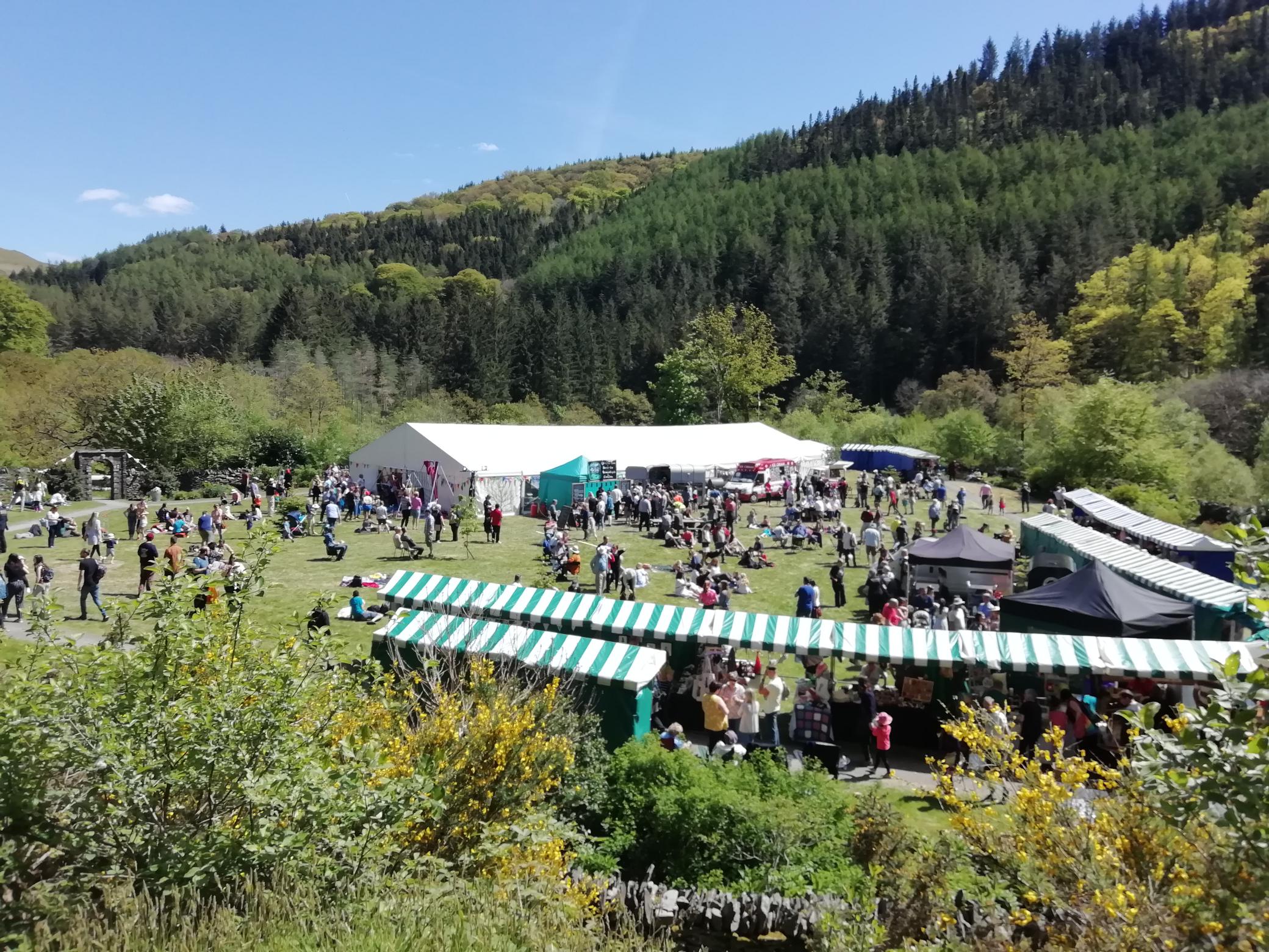 Members stood in front of a train